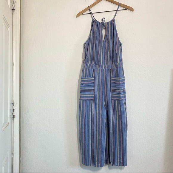 Universal Thread Pants - Universal Threads Women’s M Cotton Blue Striped Sleeveless Pantsuit Casual